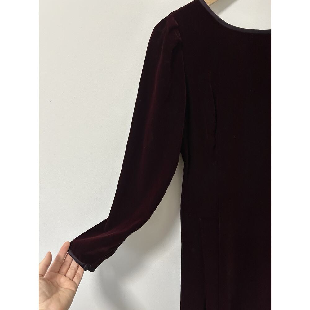Vintage Prairie Cottage Velvet Steampunk Midi Dress Long Sleeve Maggy London 6 - Picture 2 of 11